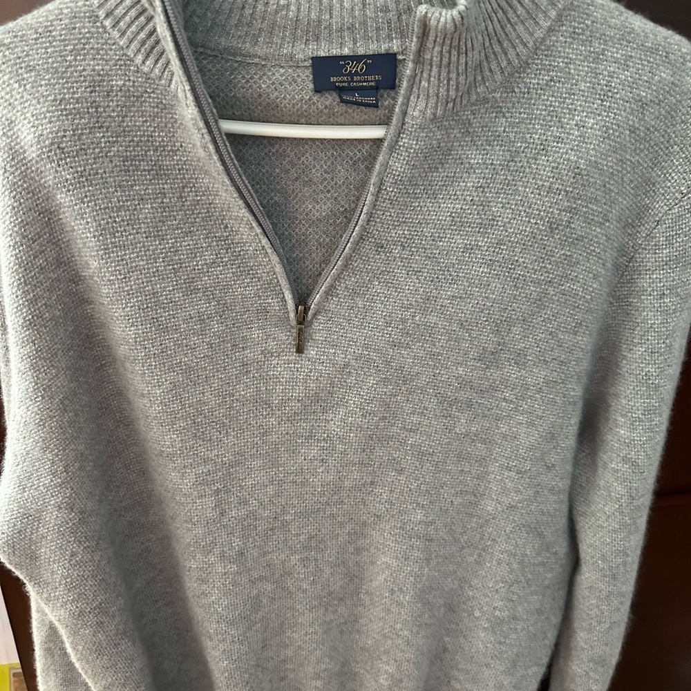 Brooks Brothers Men's Zip-Up Sweater in Gray